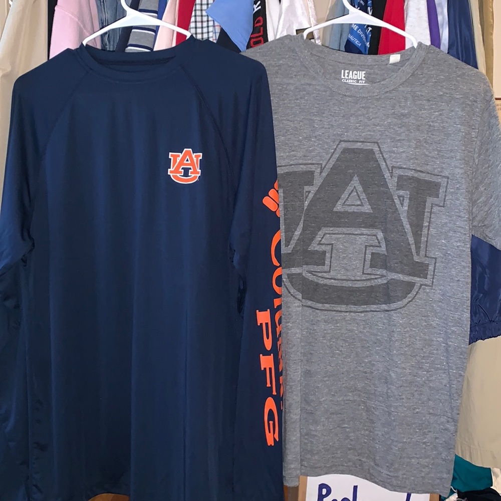 TWO BRAND NEW AUBURN COLUMBIA PFG Shirts